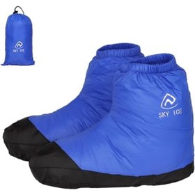 Resim Mihaly Su Geçirmez Kuş Tüyü Terlik Bot Hafif Kuş Tüyü Çorap Doldurulmuş Patik Ayak Örtüsü 