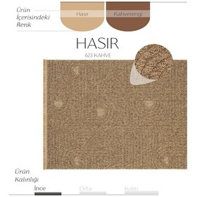 Resim Cool Halı Hasır 623 Kahve Bohem Mutfak Halısı Koridor Halısı İnce Kilim Kesme Halı Yolluk Balkon Halı 