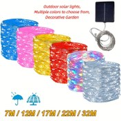 Resim Yeni Lityum Pil LED Güneş Enerjili Dış Mekan Işıklı Zincir, Su Geçirmez IP54 Peri Işıkları 8 Modlu, Ağaç Çim Bahçe Partiler için Noel Düğün Dekorasyonu, Veranda Çit Bahçe Tatil Kutlamaları İçin Mükemmel - Noel Cadılar Bayramı Şükran Günü Sevgililer Günü ve Düğünler 