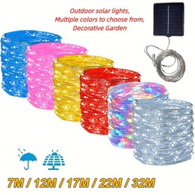 Resim Yeni Lityum Pil LED Güneş Enerjili Dış Mekan Işıklı Zincir, Su Geçirmez IP54 Peri Işıkları 8 Modlu, Ağaç Çim Bahçe Partiler için Noel Düğün Dekorasyonu, Veranda Çit Bahçe Tatil Kutlamaları İçin Mükemmel - Noel Cadılar Bayramı Şükran Günü Sevgililer Günü ve Düğünler 