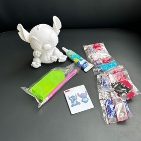 Resim 1 Disney Renkli Stitch Beyaz El Yapımı Yaratıcı Elmas 3D Masaüstü Kâğıt Para Kasası 