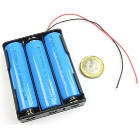 Resim 18650 Pil Yuvası 3'Lü Şarj Yuvası - Pil Kutusu - Seri Bağlı 