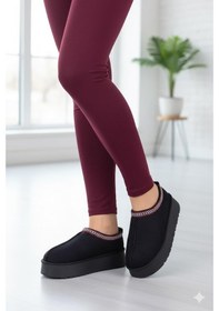 Resim Fort 1191 İçi Kürklü Kalın Taban Önü Kapalı Kışlık Kadın Terlik Siyah 