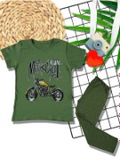 Resim ALFE FASHION Motorcycle Desenli Kısa Kol Çocuk Pijama Takımı 