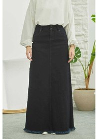Resim 2252-denim Eteği Püsküllü Etek Lacivert Lacivert 