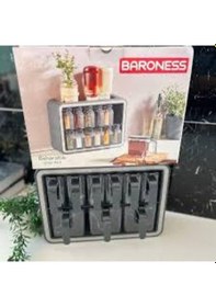 Resim Barones Baharatlık 9 Parça Gri - Beyaz 