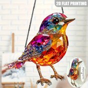 Resim 2D Düz - [2D Düz] 1 adet Kristal Cam Robin Kuş Heykeli Bahçe Güneş Tutucu - Asılı Pencere Süsü, 2D Düz Ev Dekoru, Veranda, Duvar ve Çeşitli Oda Türleri İçin İdeal Hediye, Kuş Severleri ve Ev Sahipleri İçin Kuş Dekoru 