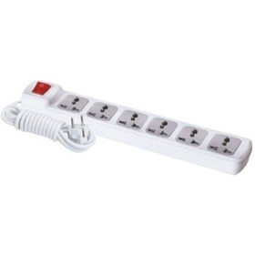 Resim Far F307c 6'lı Anahtarlı Universal Grup Priz 5 Metre Uzun Kablolu Kontrollü Priz 