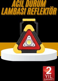Resim Clevora Reflektör Işıklı Ikaz Lambası Şarjlı Çok Fonksiyonlu Işıklı Üçgen Reflektör 