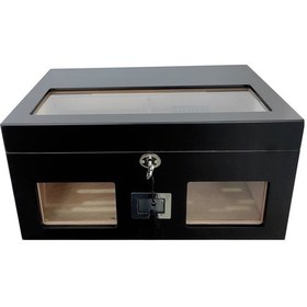 Resim Falconetti Rc59sy Siyah 2 Katlı Camlı Dijital Humidor Puro Kutusu 