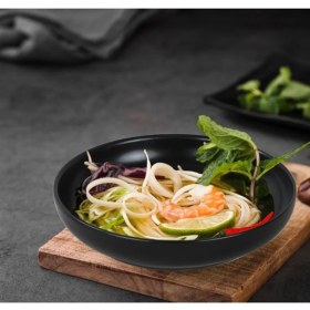 Resim Keramika Mat Siyah Tabak 22 cm 6'lı 