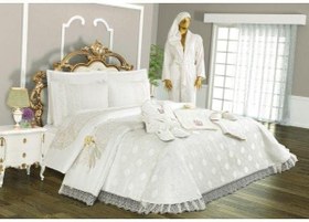 Resim Finezza Platinyum Habibe Poly/Pamuk Kumaş Krem Çeyiz Seti 46 Parça - 359 