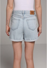 Resim Colin's Colins Mom Fit Yüksel Bel Düz Kadın Bleach İndigo Denim Jean Şort Cl1081445 Q1.v1 Dn45072 