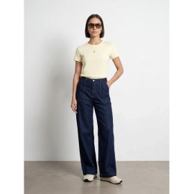 Resim Dilvin 32779 Bisiklet Yaka T-Shirt-Açık Sarı 
