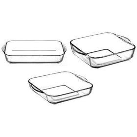 Resim Paşabahçe Borcam Fırın Tepsi Seti Takımı - 3'lü Borcam Takımı 