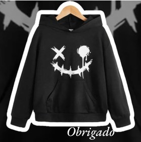 Resim obrigado Çocuk Kapüşonlu Baskılı Sweatshirt 