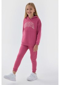 Resim U.S. Polo Assn. U.s. Polo Assn Kız Çocuk Bordo Eşofman Takımı Bordo 
