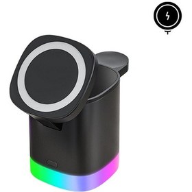Resim 15w 3in1 Kablosuz Şarj Standı Aircharger Quattro Magsafe Apple Uyumlu iPhone+applewatch+airpods Hızlı 