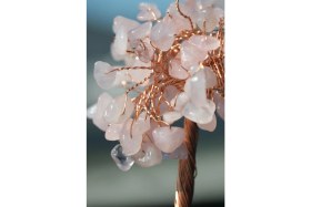 Resim AEA Pembe Kuvars Hayat Ağacı Doğal Taş Torpido Süsü 