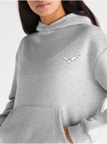 Resim LAND MODA Kadın Kartal Baskılı Kapüşonlu Sweatshirt Eşofman Alt-üst Takımı 