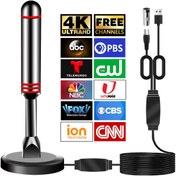 Resim 2025 Ultra Uzun 280-Mile Kapalı Dijital TV Anteni Çift Amplifikatörlerle - USB Güçlü, 4K Uyumlu, Yüksek Kaliteli 3.05metre Koaksyal Kablo Dahil, 4K Ultra HD, Ücretsiz Kanallar, Abc, Pbs, Cw, Univision, Nbc, Fox, Cbs, Ion, Cn, Cnn 