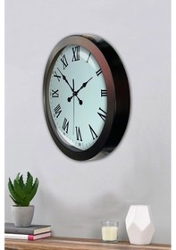 Resim 36 Cm Siyah Metal Roma Rakamlı Duvar Saati Çok Renkli 