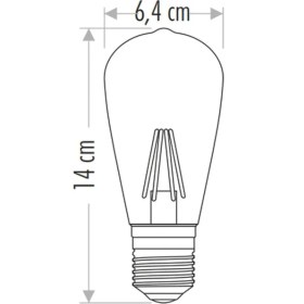 Resim Cata CT-4353 8W Edison Rustik LED Ampul E27 Günışığı 3000K Filament Dekoratif Lamba 950 lm 