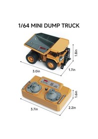 Resim 1/64 Kumandalı Mini Kamyon 8 Kanal Şarjlı Işıklı Metal 2.4 Ghz Sarı 