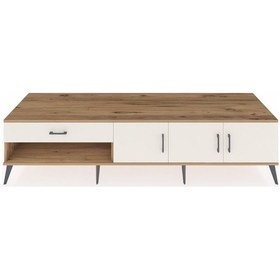 Resim Kronos Tv Ünitesi 2 Raflı Tek Çekmeceli 3 Kapaklı 220x59x51 Çam-aytaşı Aytası/aytası - Atlas Çam 