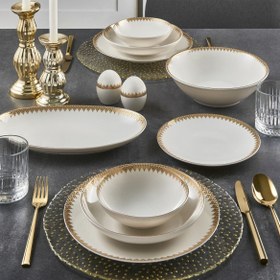 Resim Güral Porselen Camelia 54 Parça 12 Kişilik Yemek Takımı - 6419 Gold 