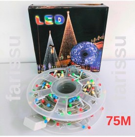 Resim 75 Metre Rgb Peri Led Işık Fişli Dış Mekan Dekoratif Aydınlatma Şerit Led RGB 
