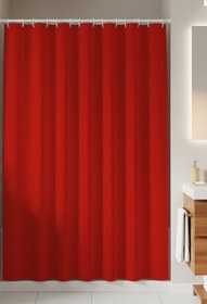 Resim Tropikhome Kırmızı Banyo Perdesi 180x200 Duş Perdesi Tek Kanat Banyo Perdeleri - Su Geçirmez Küvet Perde 
