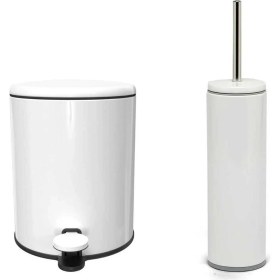Resim Primanova Cigo Çöp Kovası+Tuvalet Fırçası Beyaz Iç Kova Siyah 