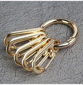 Resim Cloud011 Altın 5 Kancalı Şık Ve Minimalist Anahtarlık Tek Halkalı Beş Askılı 