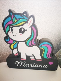 Resim BASKIDURAĞI Unicorn Kişiselleştirilebilir Masa ve Gece Lambası Lightbox 