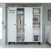 Resim MOBİLİQUE Selin 4kapaklı Raflı Gardrop 