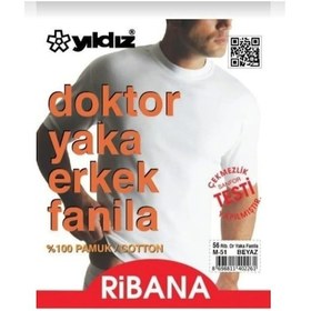 Resim Yıldız 56 Erkek Ribana Kısa Kol Doktor Yaka Atlet Fanila 6 Adet 001 
