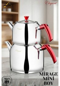 Resim Mirage Mini Boy Bakalit Kulplu Çaydanlık Takımı - Kırmızı Kırmızı 