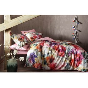 Resim Taç Dijital Saten Yorgan Seti King Size Lindsay Yeşil 