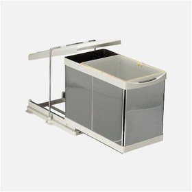 Resim 21300 Dolap Içi Çöp Kovası Raylı Paslanmaz Krom 16+1 Lt Diğer 