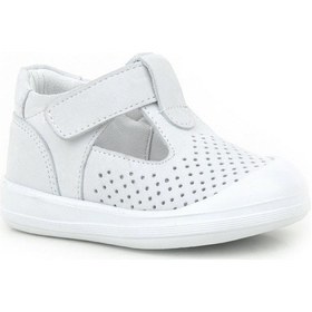 Resim Rakerplus Shaun Hakiki Deri Beyaz Cırtlı Anatomik Bebek Sandalet Beyaz 