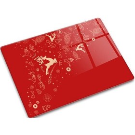 Resim Decorita Cam Kesme Tahtası|Yeni Yıl Kırmızı 30 x 40 CM 
