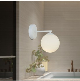 Resim Elvin Beyaz Duvar Lambası Yatak Odası-Yatak Başı-Banyo İçin Modern Aplik Beyaz 