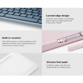 Resim Xiaomi 85 Tuşlu Taşınabilir Çift Modlu Bluetooth Klavye Kablosuz Klavye 