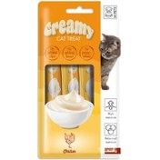 Resim M-Pets Creamy Chicken Tavuk Etli Ek Besin ve Kedi Ödülü 4x15 Gr 