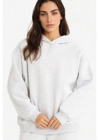 Resim Defacto Relax Fit Kapüşonlu Basic Düz Kalın Sweatshirt D9935ax25wngr93 Gri 