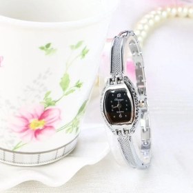 Resim Hanyang Gümüş Siyah Lüks Altın Elbise Saatler Küçük Kadın Bilezik Izle Bayanlar Şık Kuvars Saatı Saat Montre Femme Relojes Mujer (Yurt Dışından) 