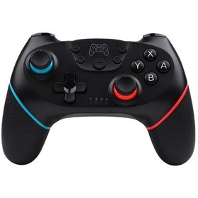 Resim Cbtx Nintendo Switch Pro Uyumlu Makro Programlama Ve Somatosensoriyel Uyandırma İle Kablosuz Bluetooth Kolu Siyah Mavi Kırmızı 