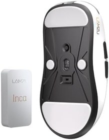 Resim Lamzu Inca Gaming Mouse, 8K Yoklama Hızı, Optik Anahtarlar, TTC Kodlayıcı, Paw3950 IC, Nordic 52840 MCU, Simetrik Yüksek Kambur, Pençe Kavrama Oyuncuları için Önerilir, 8K Dongle Dahil (Beyaz) 