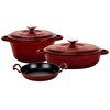 Resim Lava Döküm Bordo Serisi 5 Parça Set 